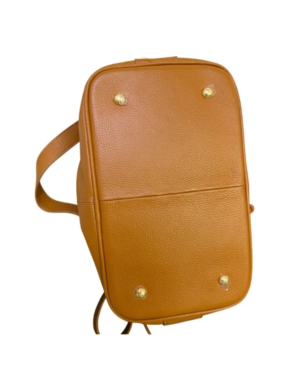 Ora Delphine Brown Leather Shoulder Bag With Gold Hardware